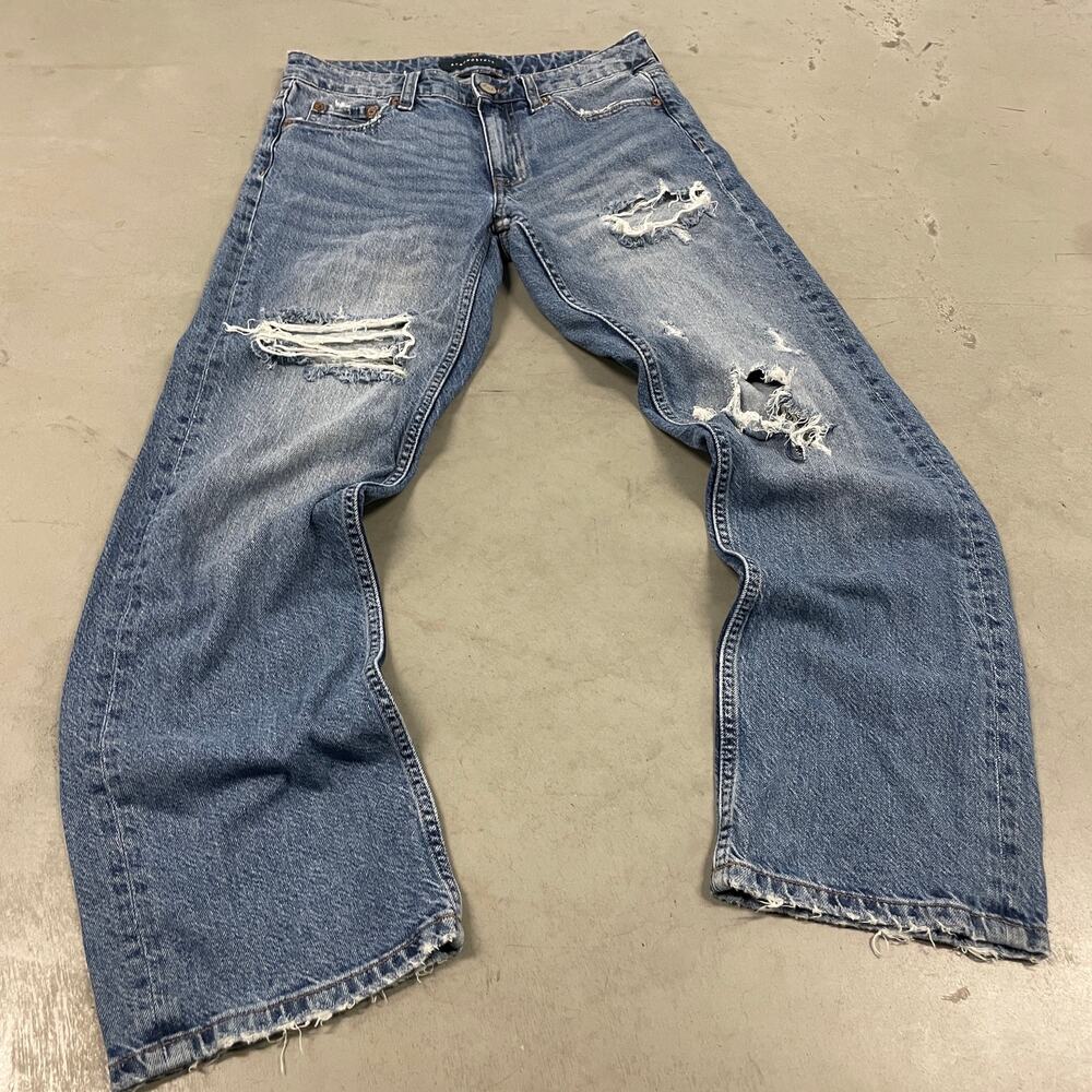 y2k american eagle ripped baggy jeans 30x29